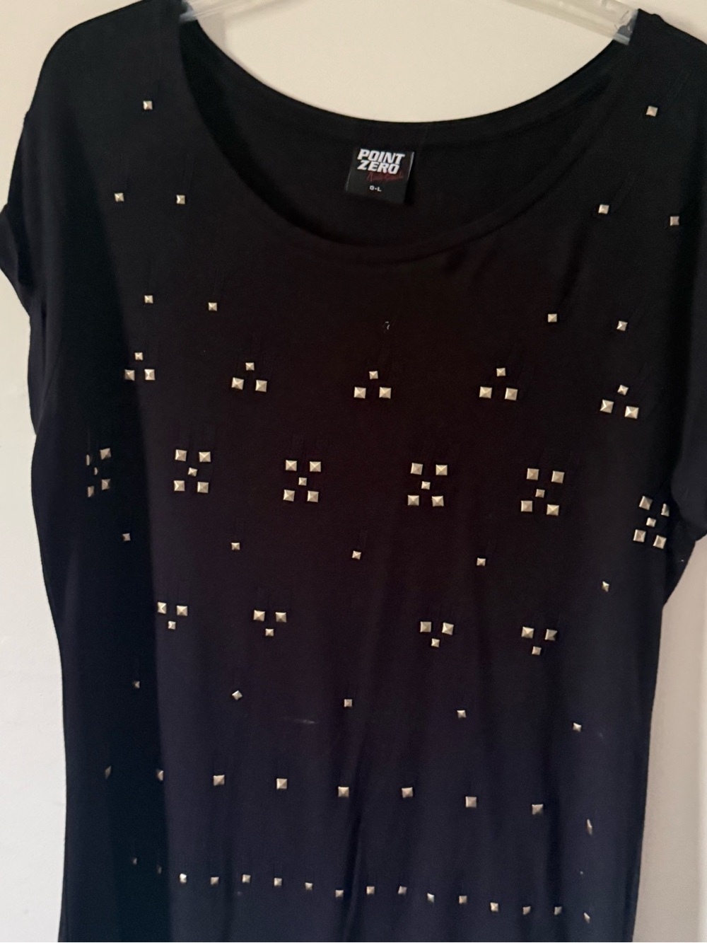 TanJay Black Short Sleeve Tee with Silver Studs